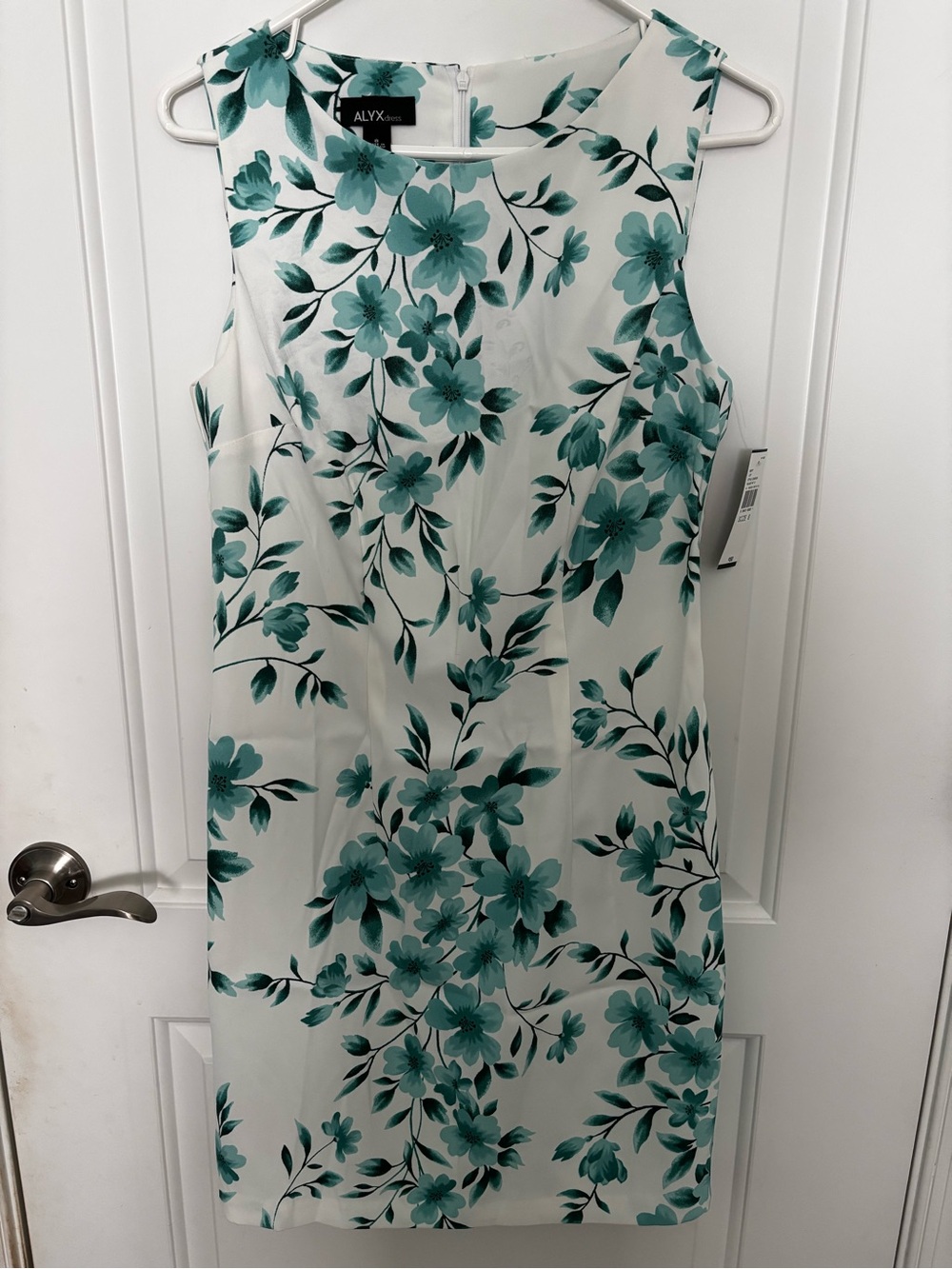 ALYX dress Floral Midi Dress in White & Green Size 8 NWT